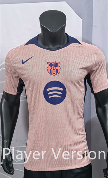 Player Version 2025-2026 Barcelona 3rd Away Pink Thailand Soccer Jersey AAA-0871