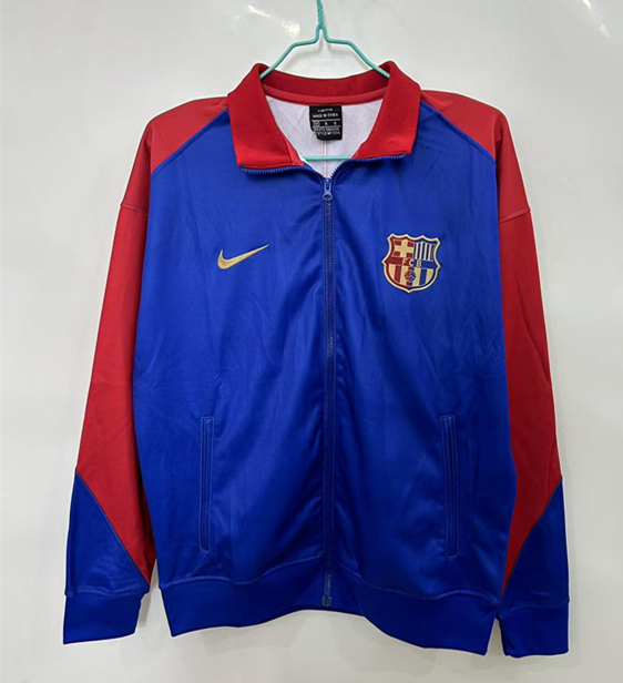 2025-26 Barcelona Blue Embroidery Thailand Trench Coats-0255