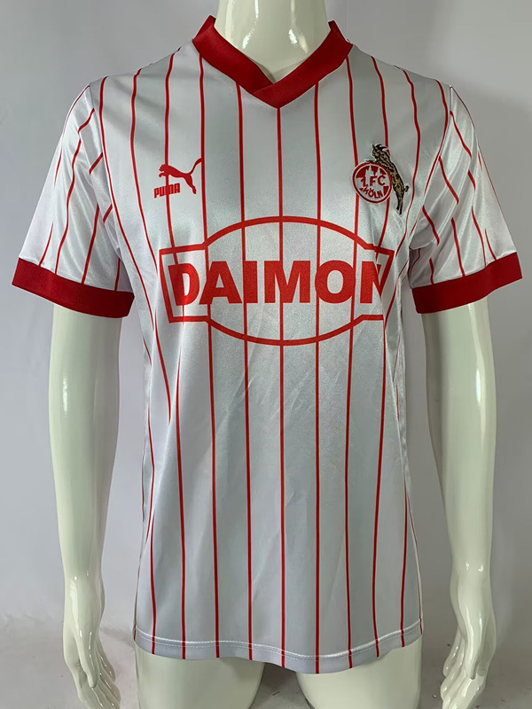 Retro Version 86-87 FC Köln Home White Thailand Soccer Jersey AAA-503