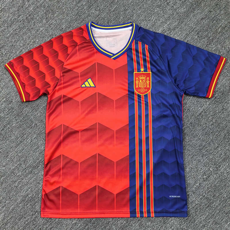 2025-2026 Spain Red&Blue Thailand Soccer Training Jersey-4927