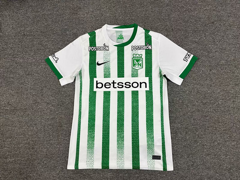 (S-4XL) 2025-2026 Atlético Nacional Home White&Green Thailand Soccer Jersey AAA-512