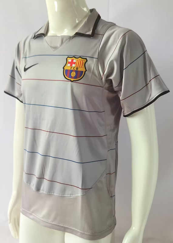 Retro Version 2003-2004 Barcelona Light Grey Thailand Soccer Jersey AAA-503