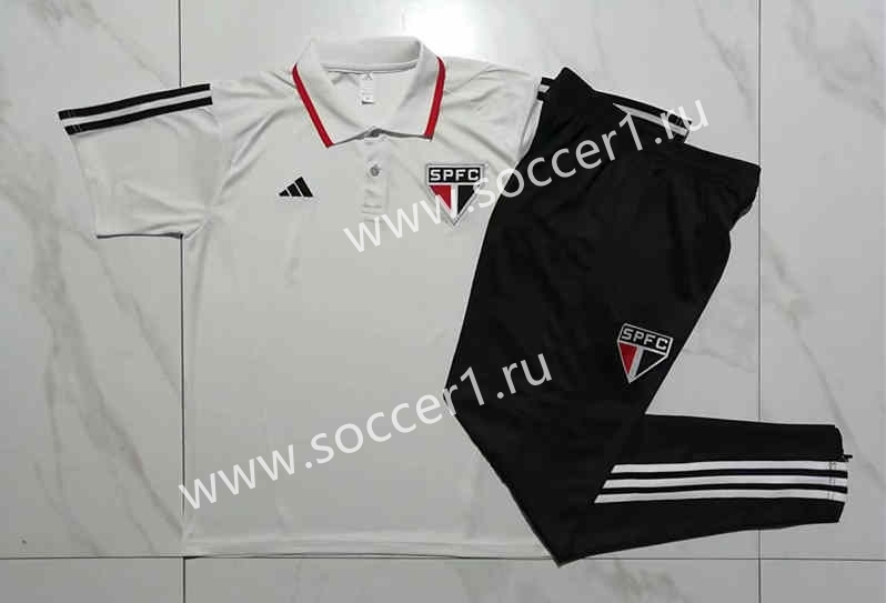 2023-2024 Sao Paulo Futebol Clube Light Gray Thailand Polo Uniform-815