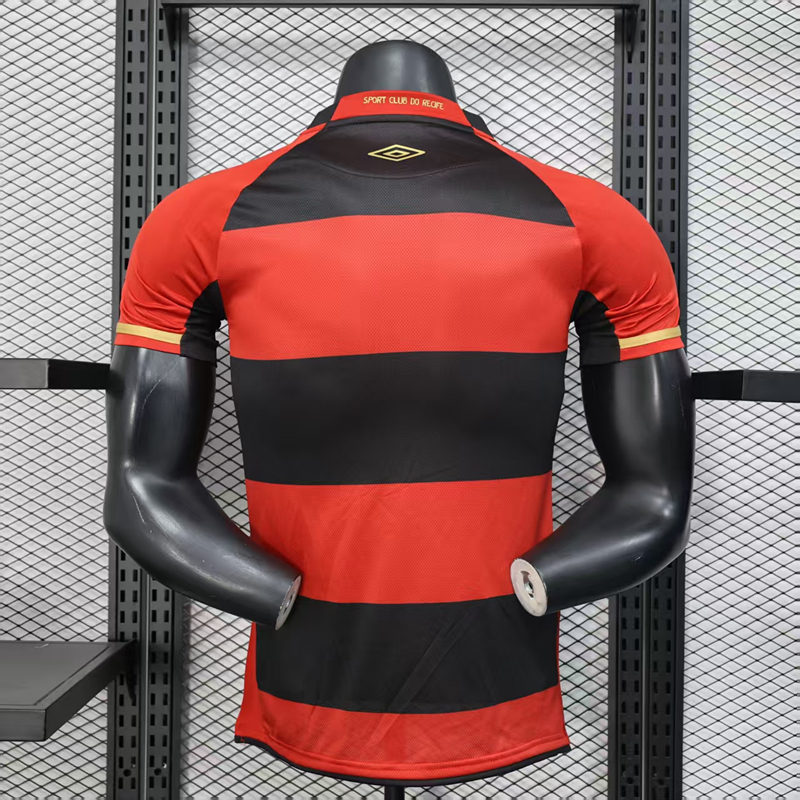 Player Version 2025-2026 Sport Recife Home Black&Red Thailand Soccer Jersey AAA-888