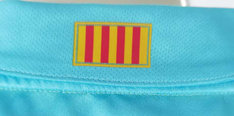 Retro Version 2007-2008 Barcelona Away Blue Thailand Soccer Jersey AAA-503