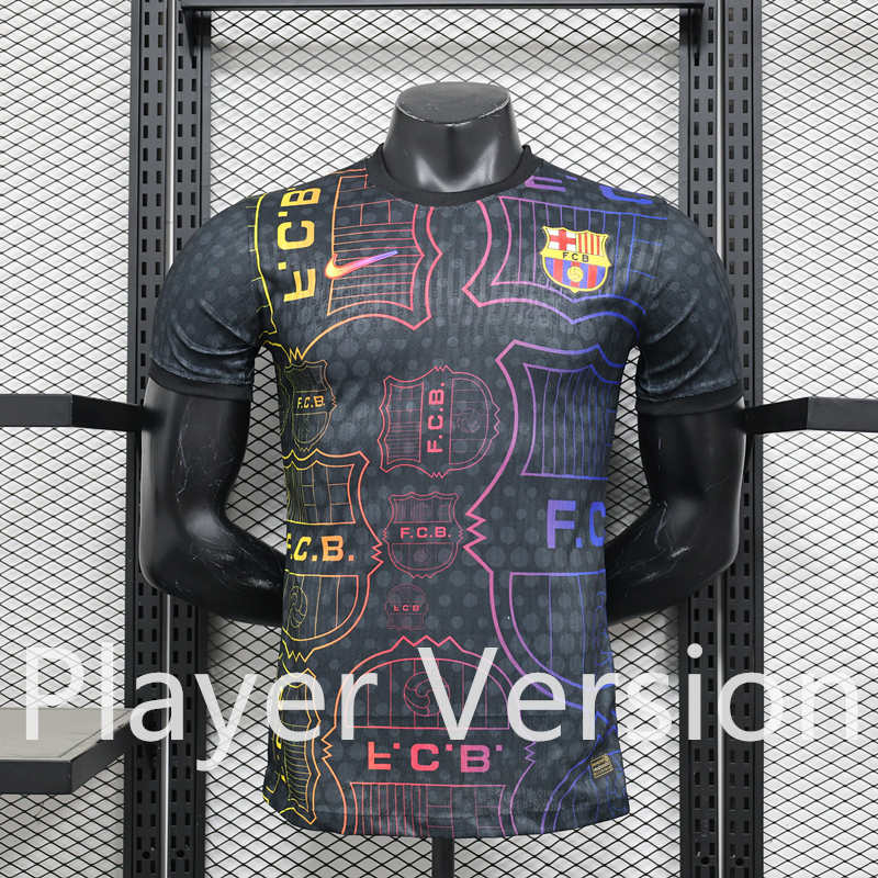 Player Version 2025-2026 Barcelona Black Thailand Soccer Jersey AAA-888