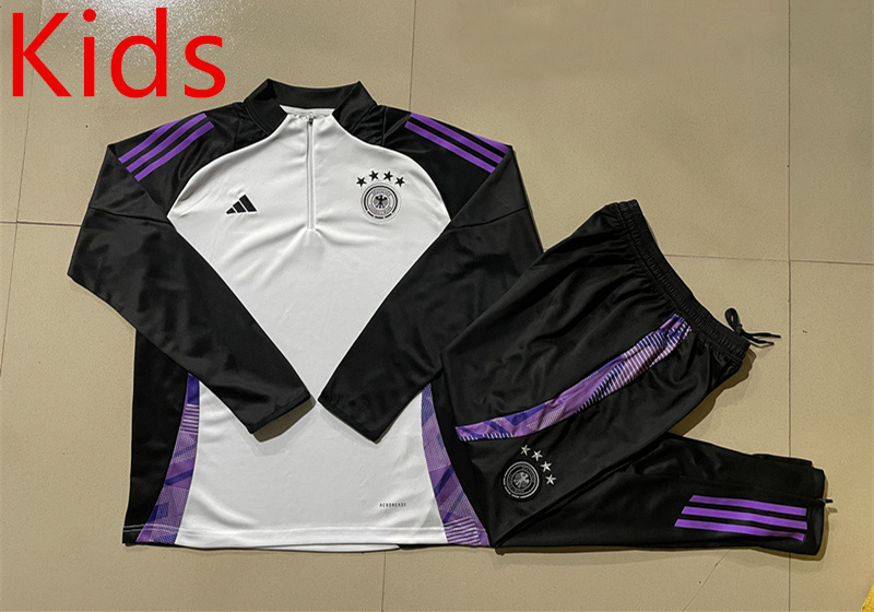 2024-2025 Germany White Kids/Youth Soccer Tracksuit-815