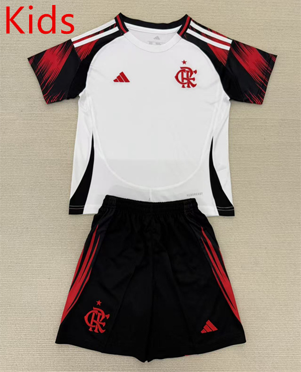 2025-2026 Flamengo Away White Kids/Youth Soccer Uniform-AY