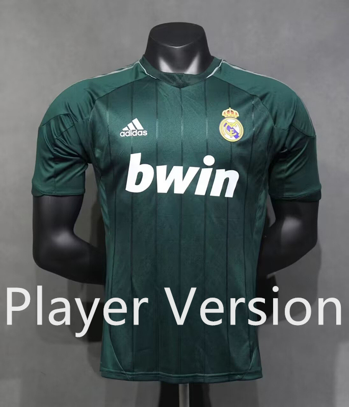 Player Version 12-13 Retro Version Real Madrid 2nd Away Green Thailand Soccer Jersey AAA-518