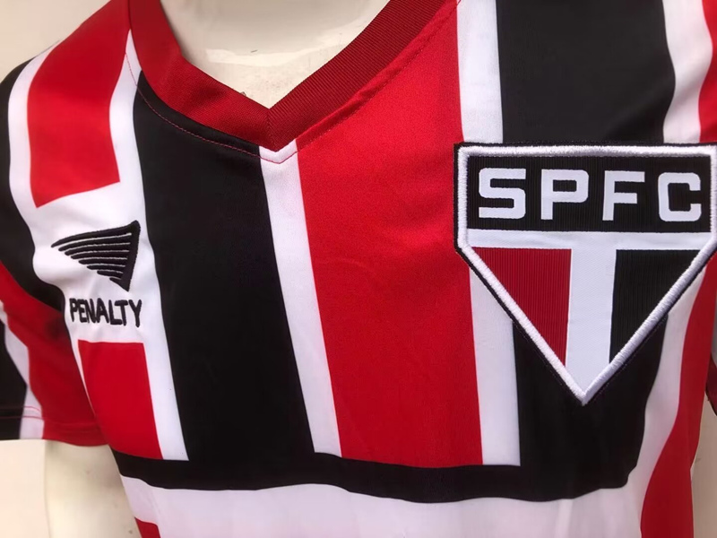 Retro Version 93-94 Sao Paulo Futebol Clube Away Red&Black Thailand Soccer Jersey AAA-4125