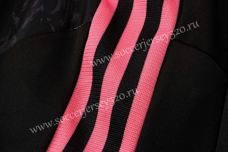 2021-2022 Real Madrid Black(Ink Jet）Short-sleeved Thailand Soccer Tracksuit-815