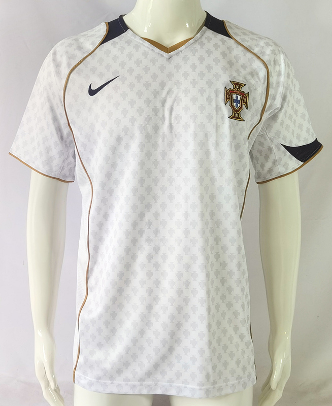 Retro Version 2004 Portugal Away White Thailand Soccer Jersey AAA-503