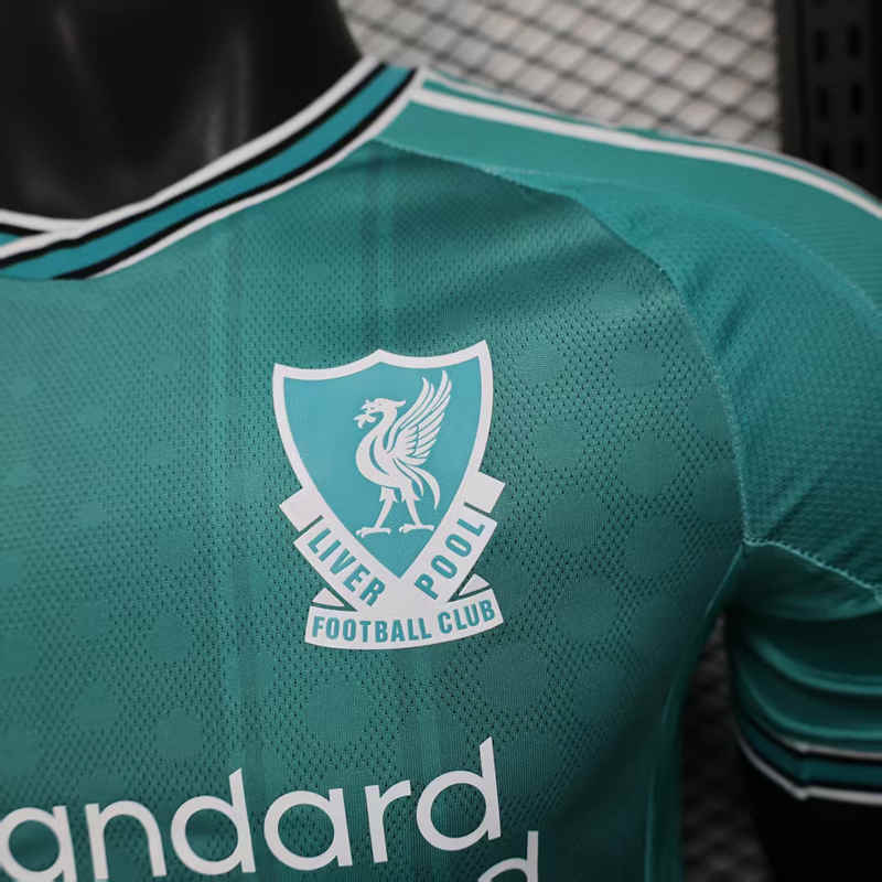 Player Version 2025-26 Liverpool 2nd Away Blue&Green Thailand Soccer Jersey AAA-888