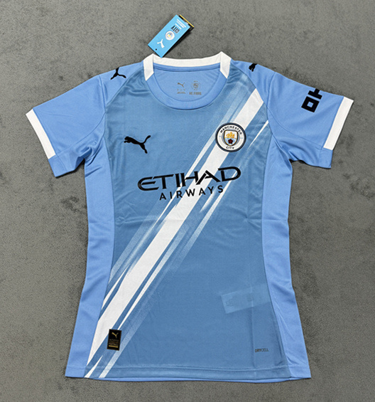 2025-2026 Manchester City Home Blue Thailand Female Soccer Jersey AAA-4506