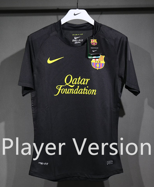 Player Retro Version 2010-2011 Barcelona Away Black Thailand Soccer Jersey AAA-4563