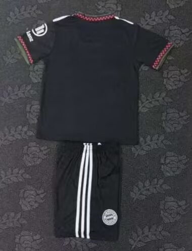 2025-2026 Bayern München 2nd Away Black Kids/Youth Soccer Uniform-4714