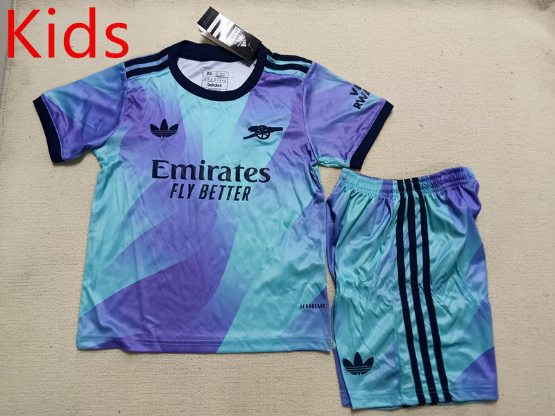 2024-2025 Arsenal 2nd Away Blue Kids/Youth Soccer Uniform-507