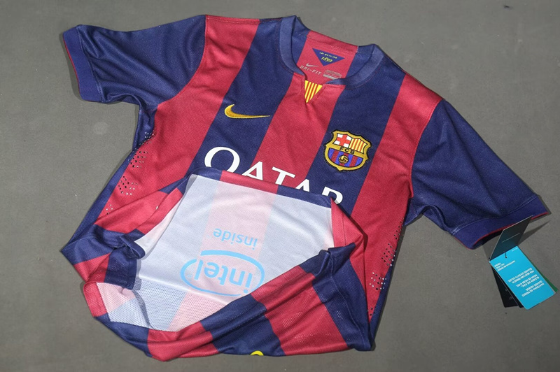 Player Version 14-15 Retro Version Barcelona Home Red&Blue Thailand Soccer Jersey AAA-4563