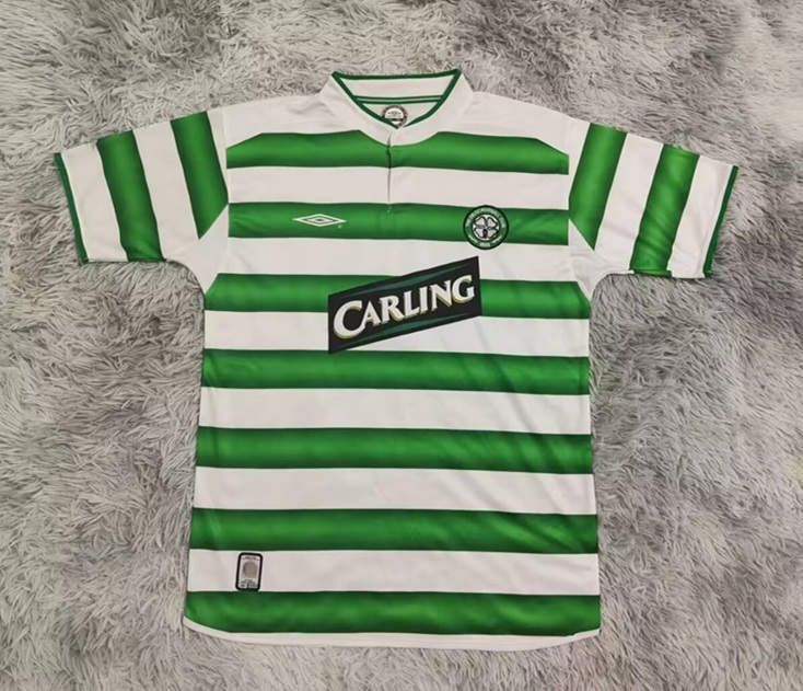 Retro Version 03-04 Celtic Home White&Green Thailand Soccer Jersey AAA-9755