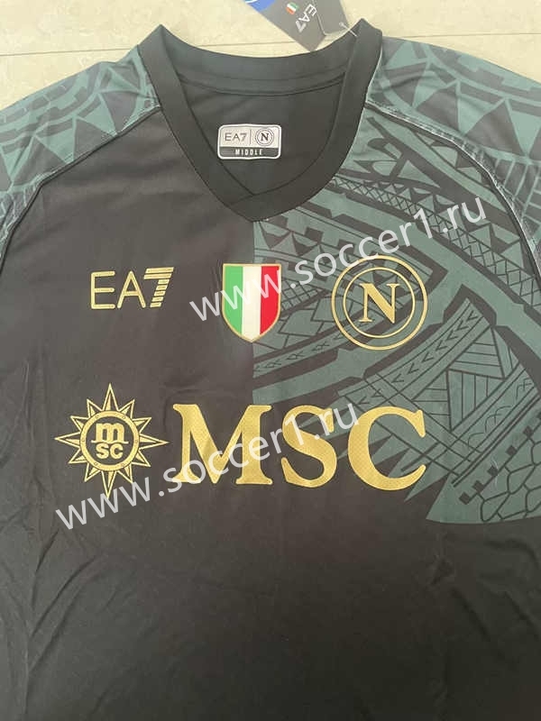 (S-4XL) 2023-2024 Napoli 2nd Away Black Thailand Soccer Jersey-818