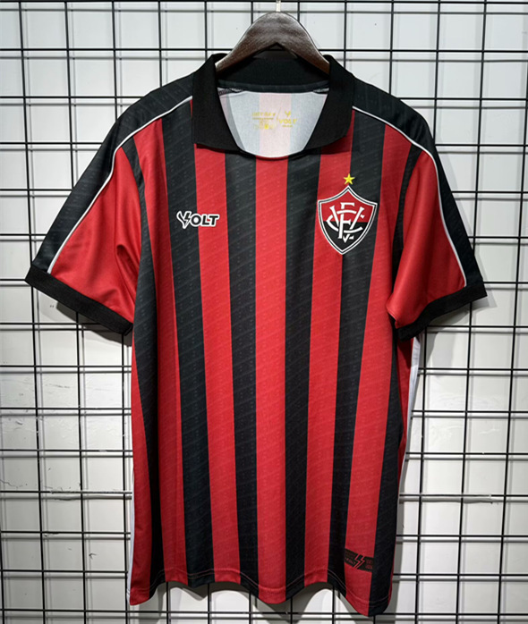 (S-4XL) 2025-2026 EC Vitória Home Red&Black Thailand Soccer Jersey AAA-GB
