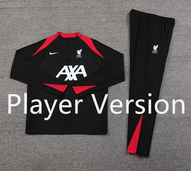 Player Version 2024-2025 Liverpool Black Thailand Soccer Tracksuit-4627