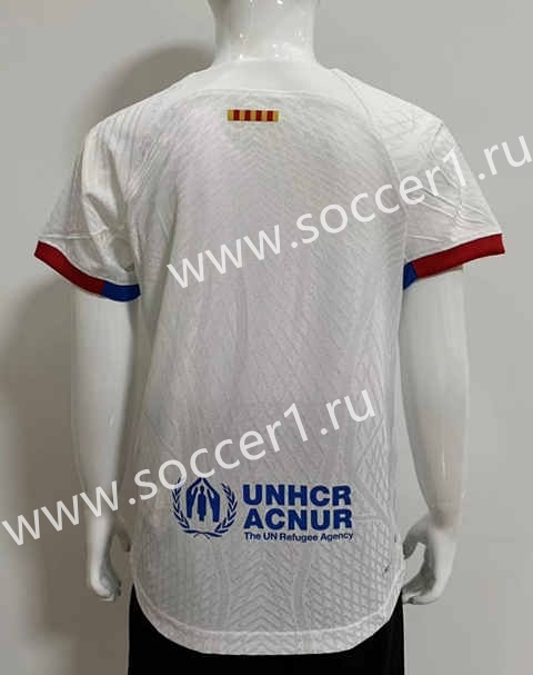 (Without Shorts) Player Version 2023-2024 Barcelona Away White Thailand Kids/Youth Soccer jersey-SJ