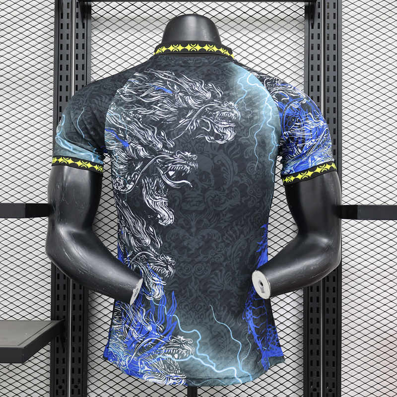 Player Version 2024-2025 Special Version Real Madrid Blue&Black&Gold Thailand Soccer Jersey AAA-888