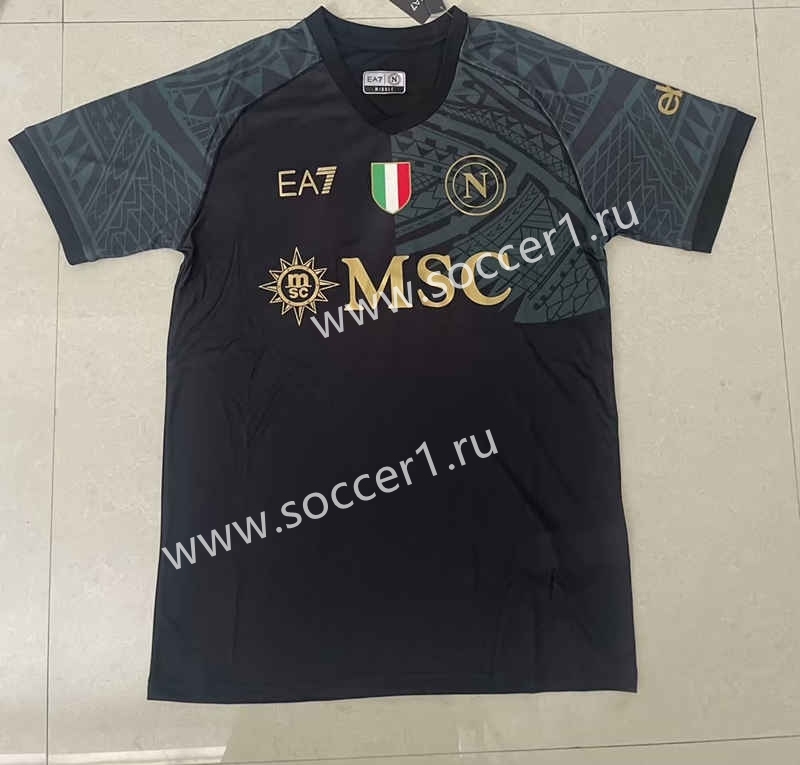 (S-4XL) 2023-2024 Napoli 2nd Away Black Thailand Soccer Jersey-818