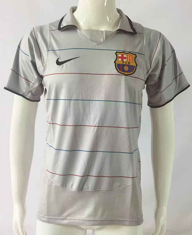 Retro Version 2003-2004 Barcelona Light Grey Thailand Soccer Jersey AAA-503