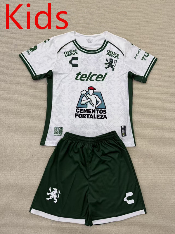 2024-25 Club León Away White Kids/Youth Soccer Uniform-AY
