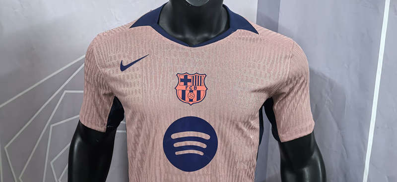 Player Version 2025-2026 Barcelona 3rd Away Pink Thailand Soccer Jersey AAA-0871
