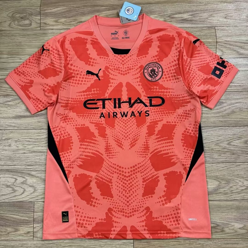 (S-4XL) 2024-2025 Manchester City Pink&Orange Thailand Soccer Jersey AAA