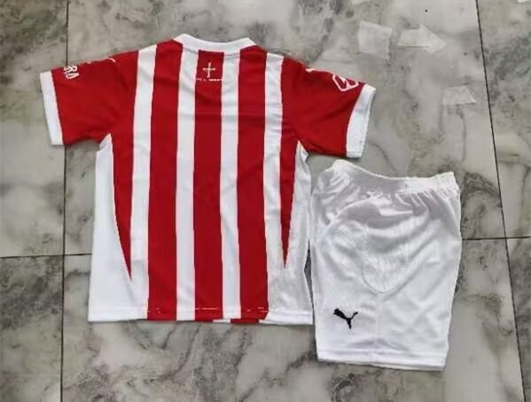 2024-2025 Sporting de Gijón Home Red&White Kid/Youth Soccer Uniform-4193