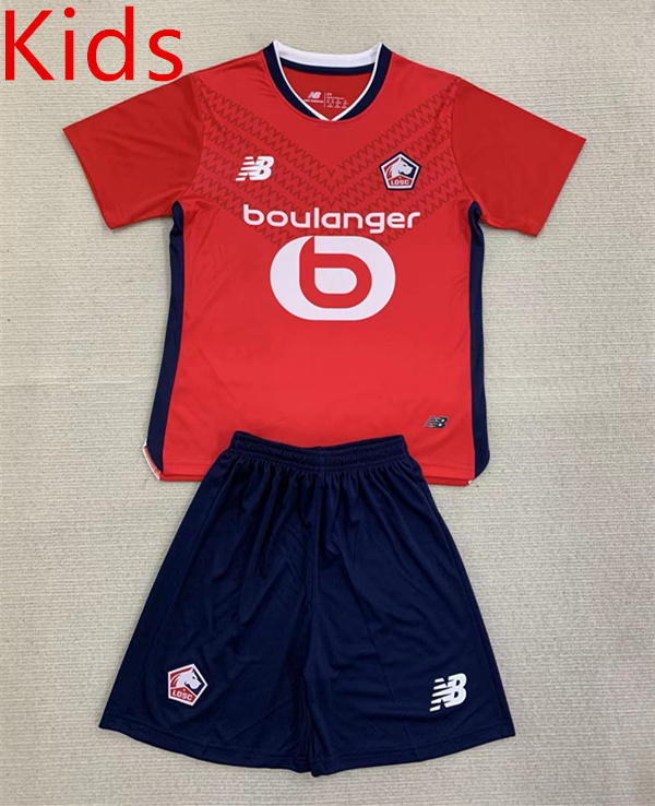 2024-25 Lille Home Red Kid/Youth Soccer Uniform-AY
