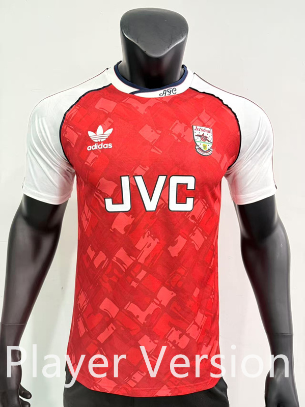 Retro Player Version 1990-1992 Arsenal Home Red Thailand Soccer Jersey AAA-0871