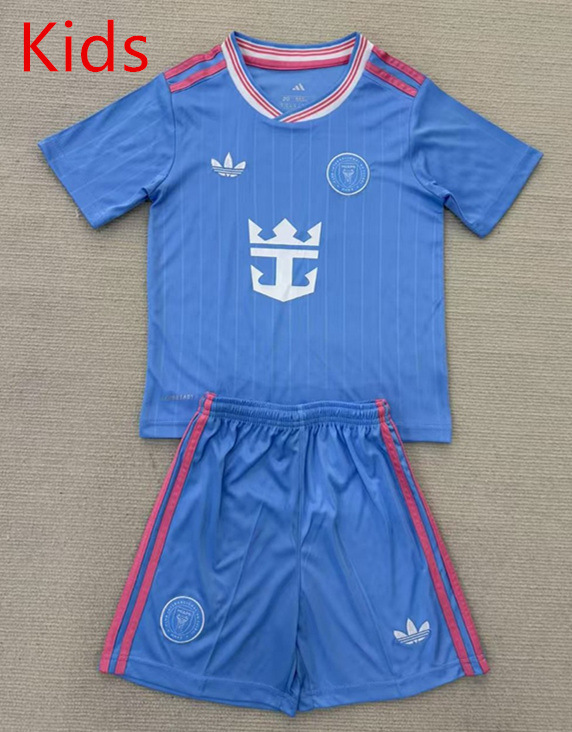 2025-2026 Inter Miami CF 2nd Away Blue kids Soccer Uniform-AY