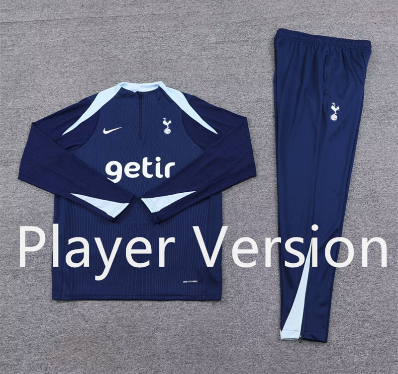 Player Version 2024-2025 Tottenham Hotspur Royal Blue Thailand Soccer Tracksuit-4627