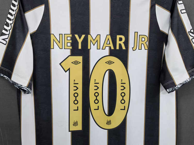 2024-2025 Santos FC Away #10 Black&White Thailand Soccer Jersey AAA-3079