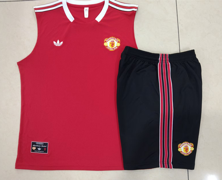 2025-2026 Manchester United Red Vest Thailand Soccer Tracksuit-815