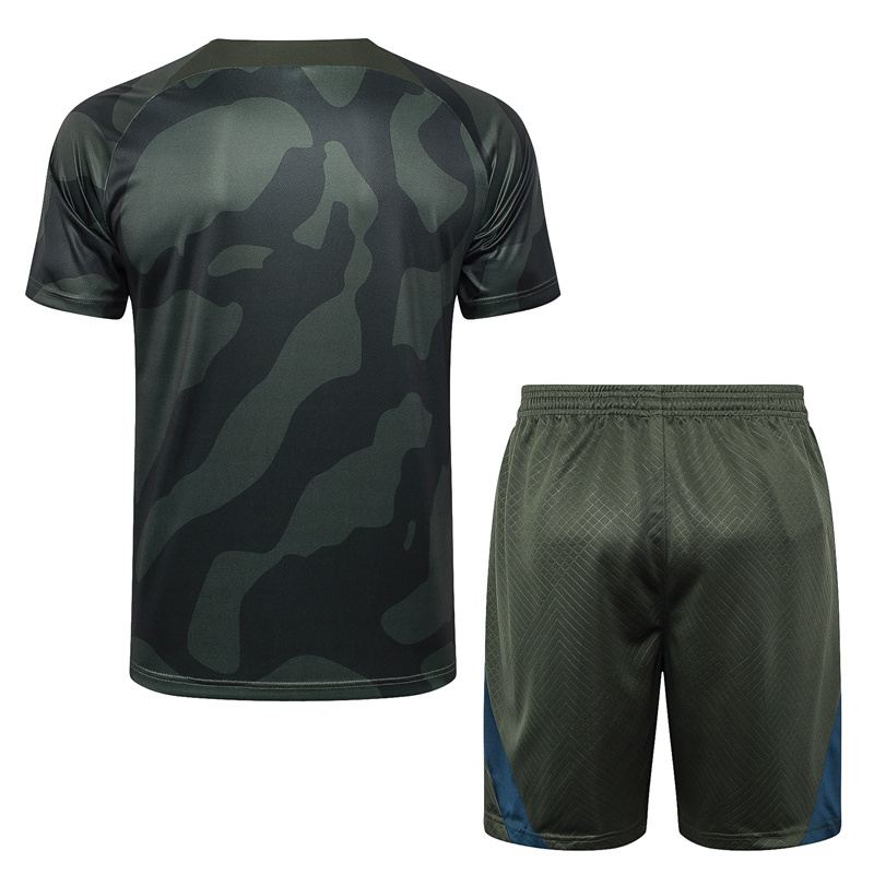 2024-2025 Paris SG Jordan Dark Green Zebra-Stripe Thailand Soccer Tracksuit( Fifth Pants) -815