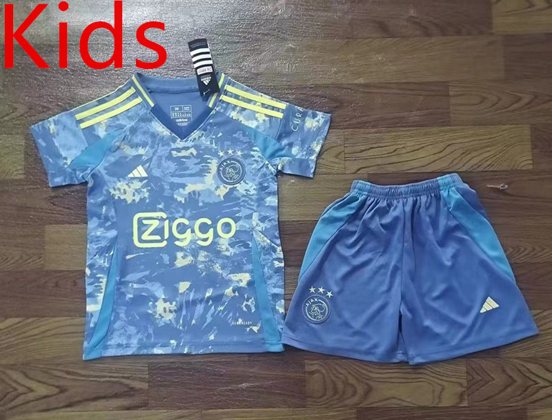 2024-2025 Ajax Away Blue Kid/Youth Soccer Uniform-709