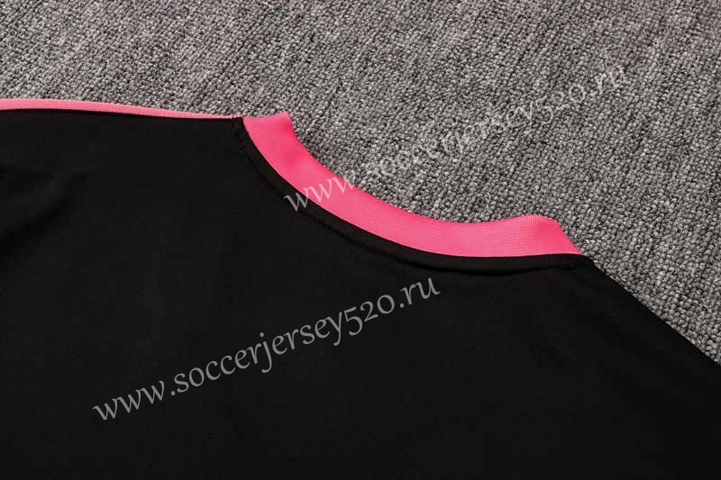 2021-2022 Real Madrid Black(Ink Jet）Short-sleeved Thailand Soccer Tracksuit-815