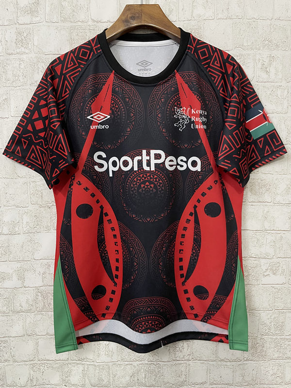 2025 Kenya sport Black&Red Thailand Rugby Shirt
