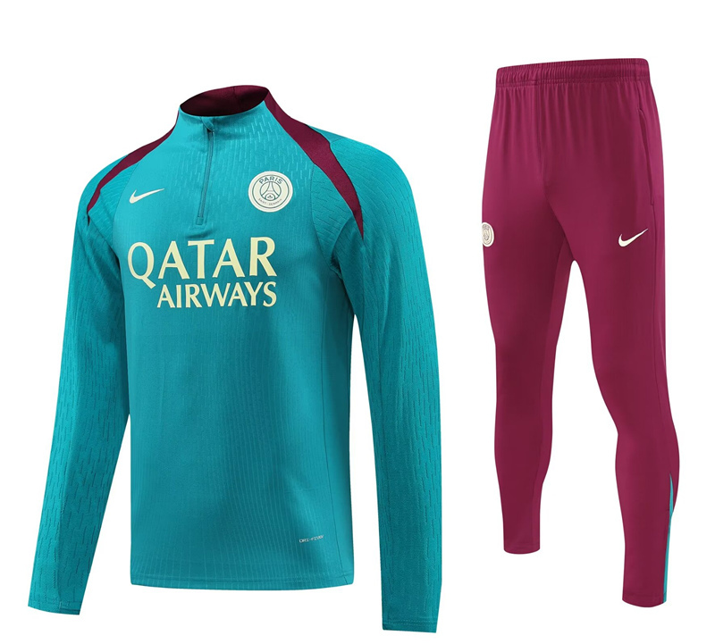 Player Version 2024-2025 Paris SG Green Thailand Soccer Tracksuit-4627
