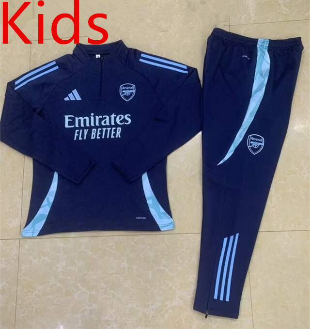2024-2025 Arsenal Royal Blue Kids/Youth Soccer Tracksuit -411
