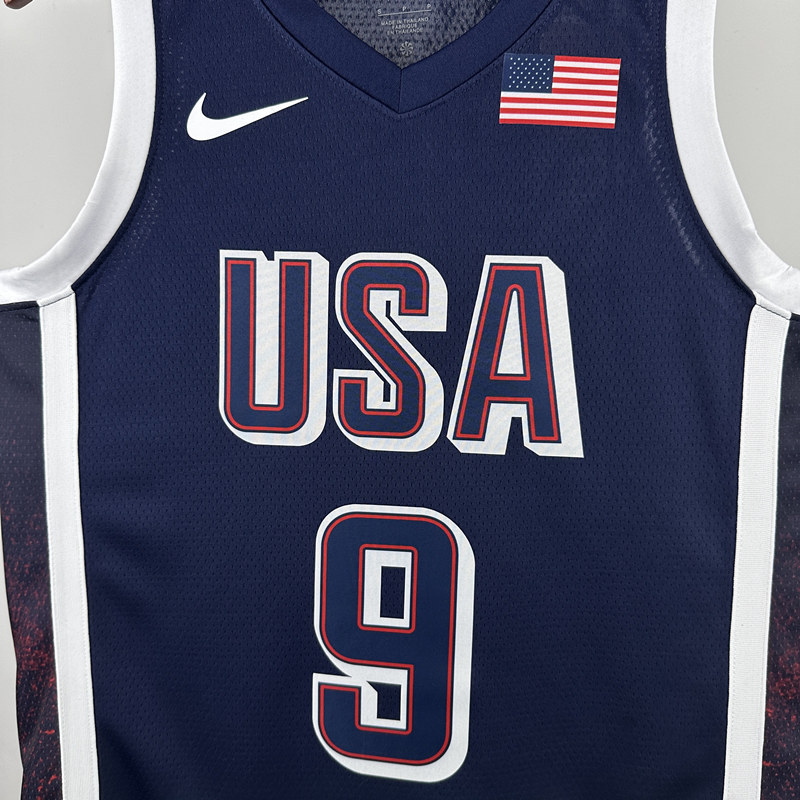 2024 Olympics USA Navy Blue #9 NBA Jersey-311