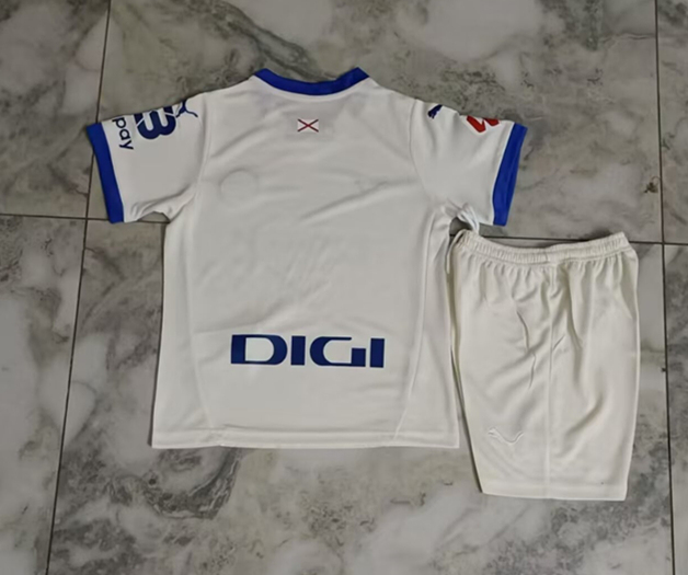 2024-2025 Deportivo Alavés Away White Kids/Youth Soccer Uniform-4193