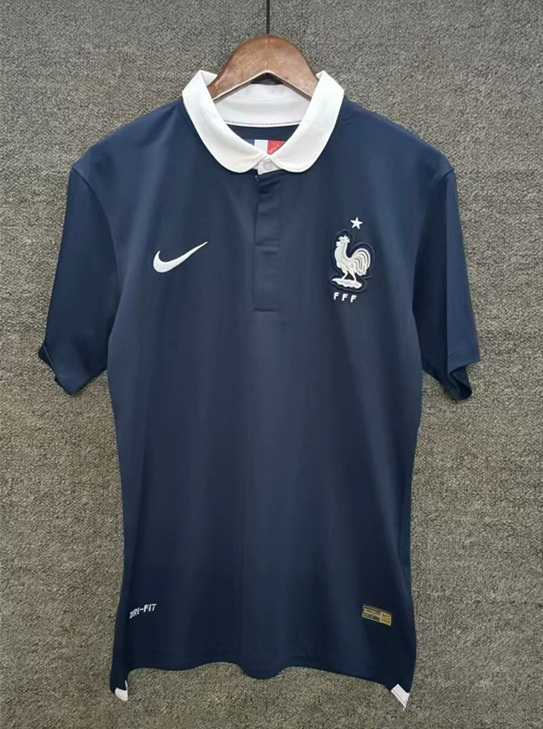 Retro Version 2014 France Home Blue Thailand Soccer Jersey AAA-2282