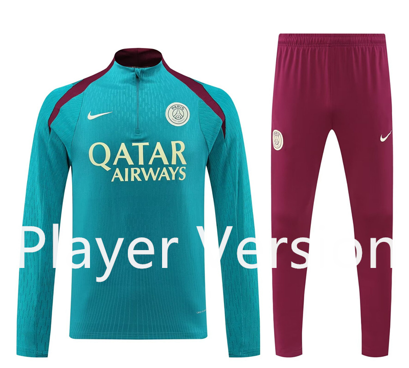 Player Version 2024-2025 Paris SG Green Thailand Soccer Tracksuit-4627